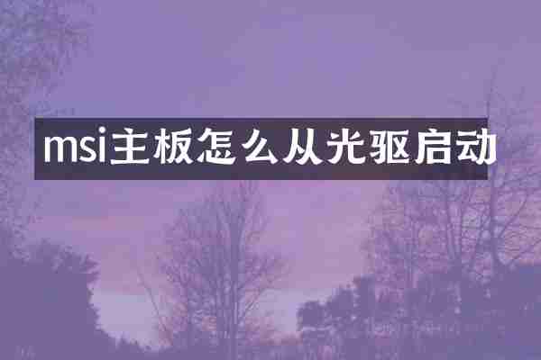 msi主板怎么从光驱启动