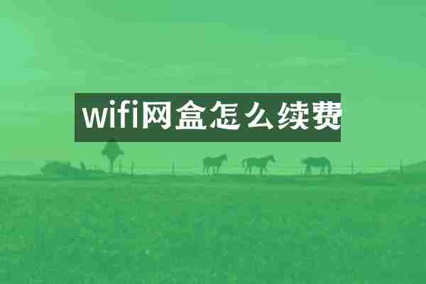 wifi网盒怎么续费