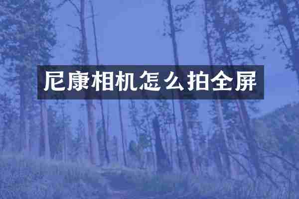 尼康相机怎么拍全屏
