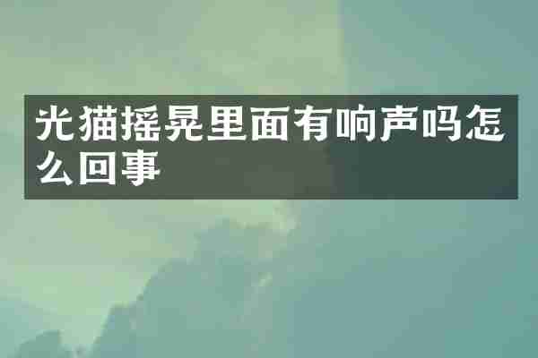 光猫摇晃里面有响声吗怎么回事