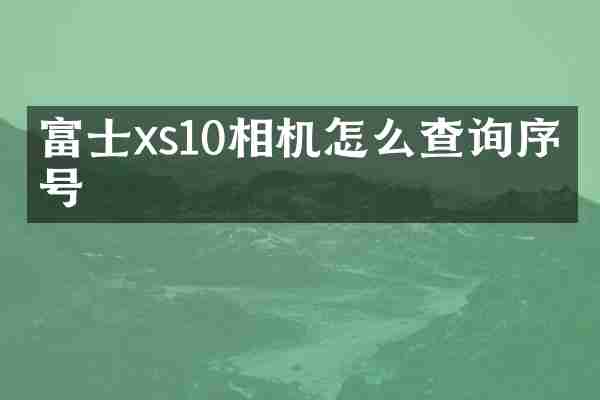 富士xs10相机怎么查询序列号