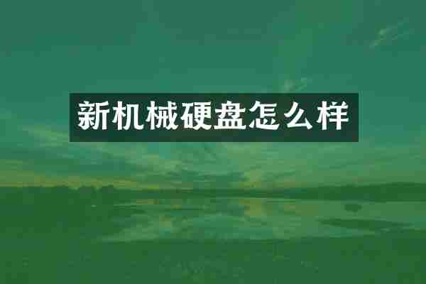 新机械硬盘怎么样