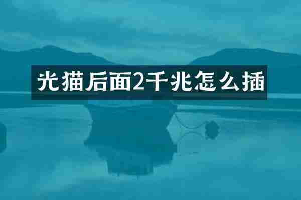 光猫后面2千兆怎么插