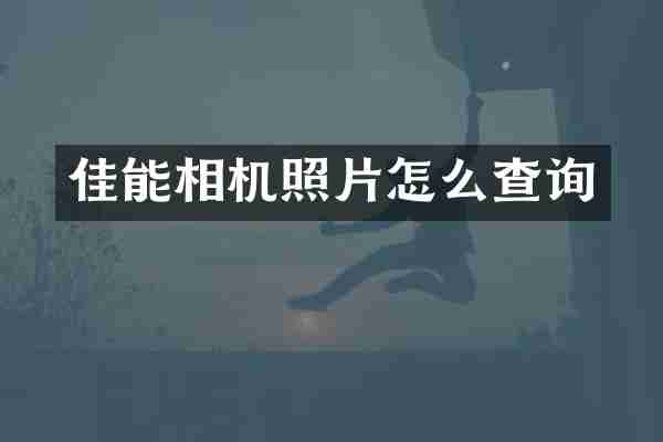 佳能相机照片怎么查询