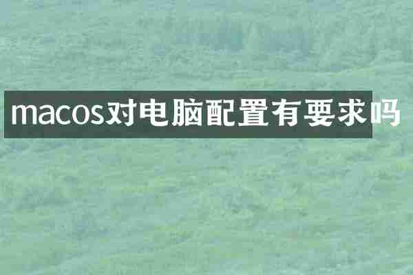 macos对电脑配置有要求吗