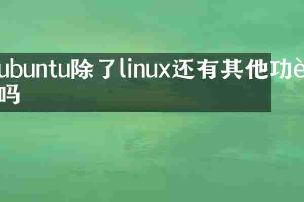 ubuntu除了linux还有其他功能吗