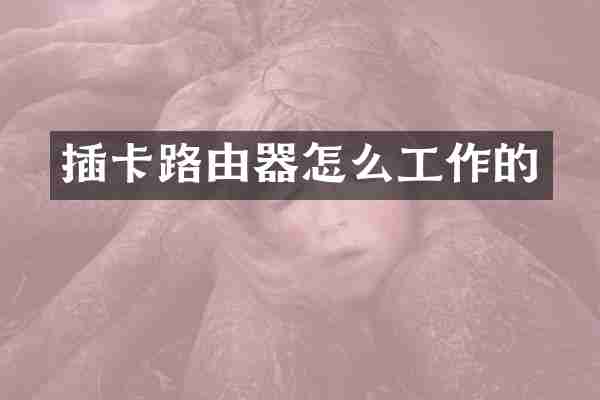 插卡路由器怎么工作的