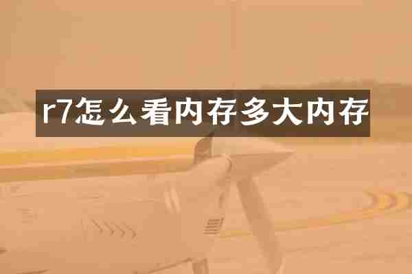 r7怎么看内存多大内存