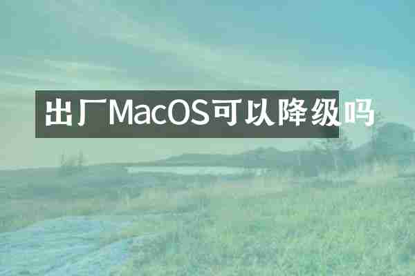 出厂MacOS可以降级吗