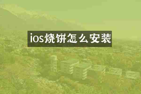 ios烧饼怎么安装