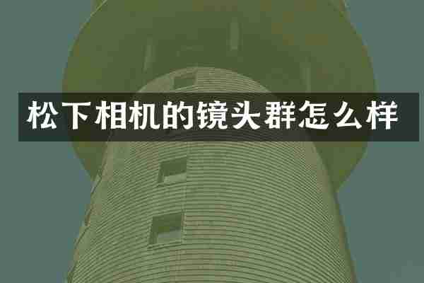 相机的镜头群怎么样