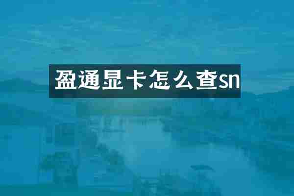 盈通显卡怎么查sn