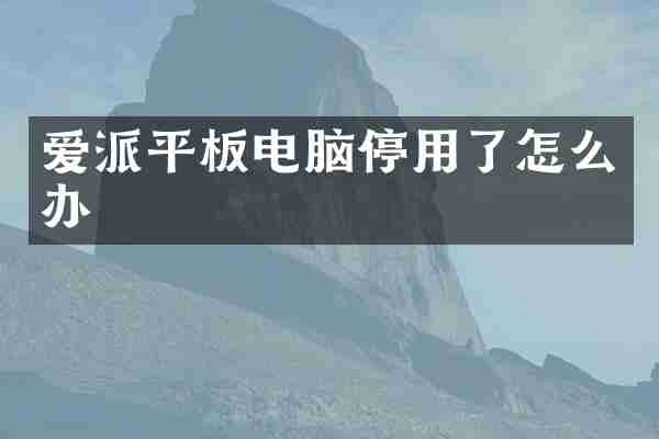 爱派平板电脑停用了怎么办