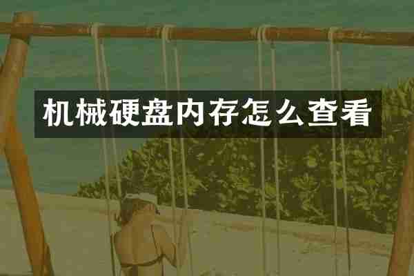 机械硬盘内存怎么查看