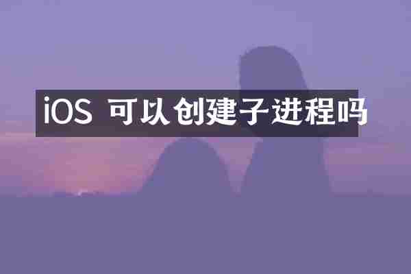 iOS 可以创建子进程吗