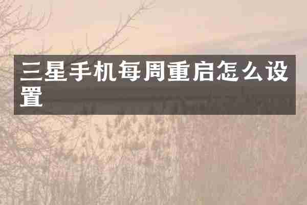 三星手机每周重启怎么设置