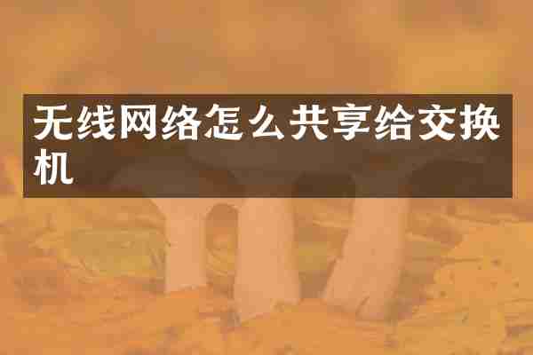 无线网络怎么共享给交换机
