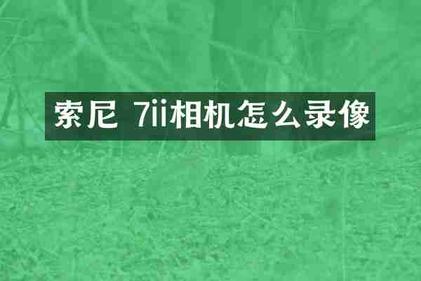  7ii相机怎么录像