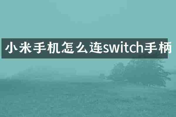 小米手机怎么连switch手柄