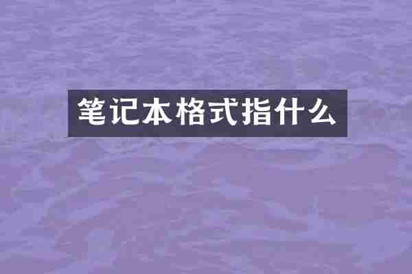 笔记本格式指什么