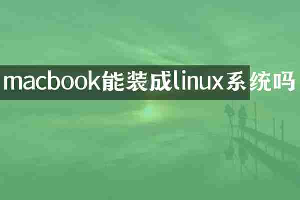 macbook能装成linux系统吗
