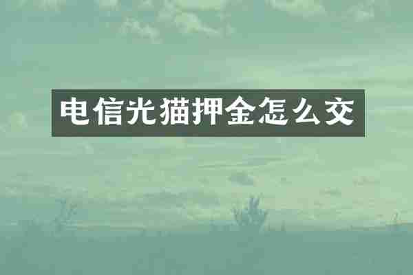 电信光猫押金怎么交