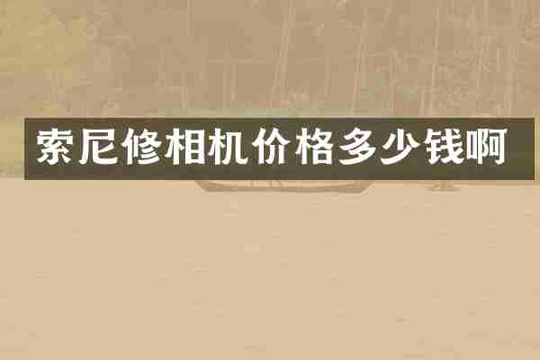 索尼修相机价格多少钱啊