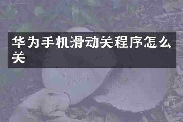 华为手机滑动关程序怎么关