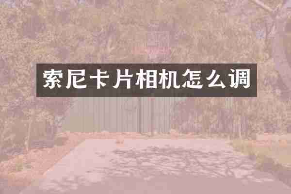 索尼卡片相机怎么调