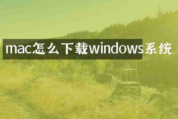mac怎么下载windows系统
