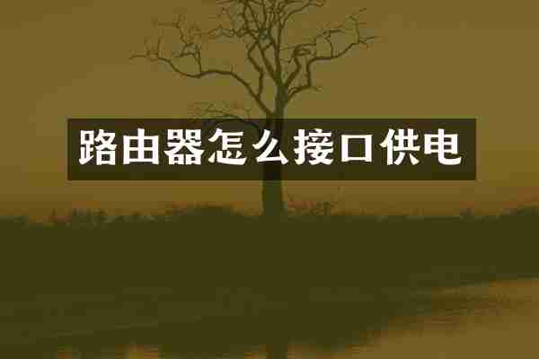 路由器怎么接口供电
