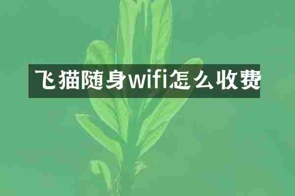 飞猫随身wifi怎么收费