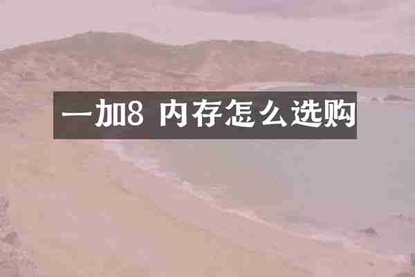 一加8 内存怎么选购