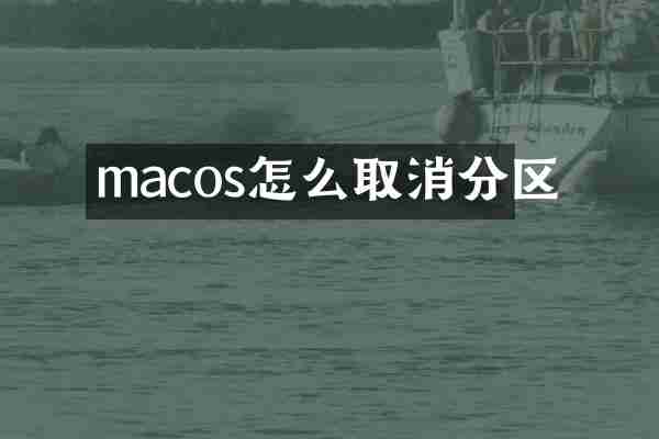 macos怎么取消分区