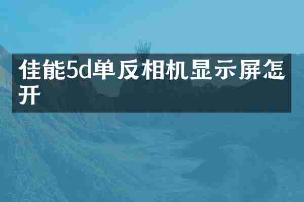 佳能5d单反相机显示屏怎么开