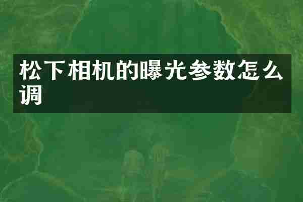 松下相机的曝光参数怎么调