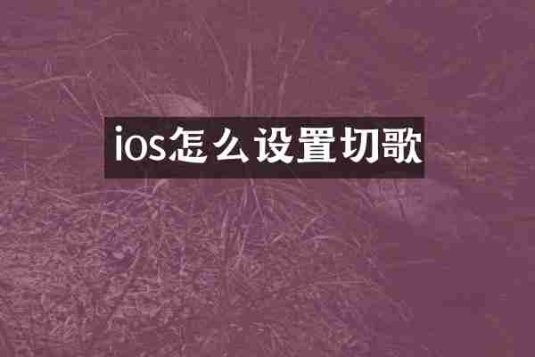 ios怎么设置切歌