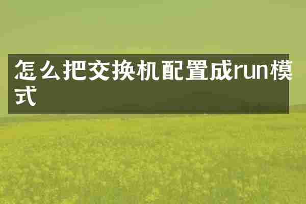 怎么把交换机配置成run模式
