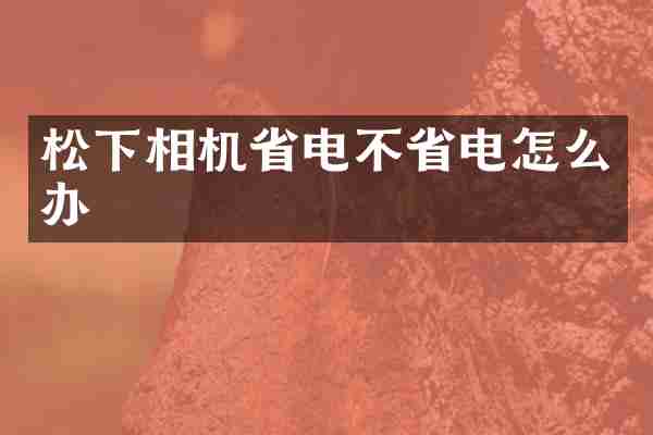 松下相机省电不省电怎么办
