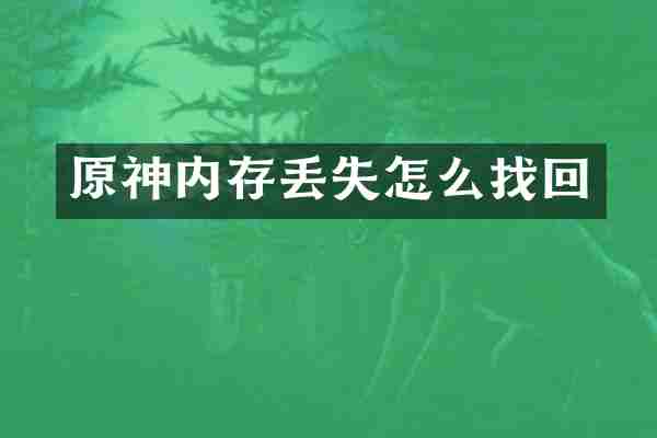 原神内存丢失怎么找回