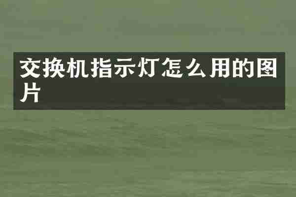 交换机指示灯怎么用的图片