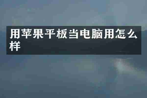 用苹果平板当电脑用怎么样