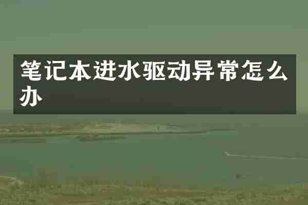 笔记本进水驱动异常怎么办