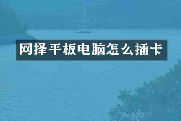 网择平板电脑怎么插卡