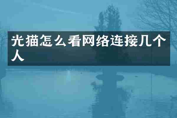 光猫怎么看网络连接几个人
