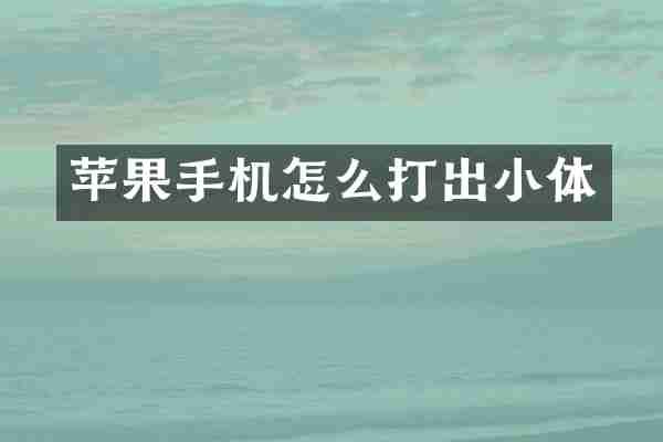 苹果手机怎么打出小体