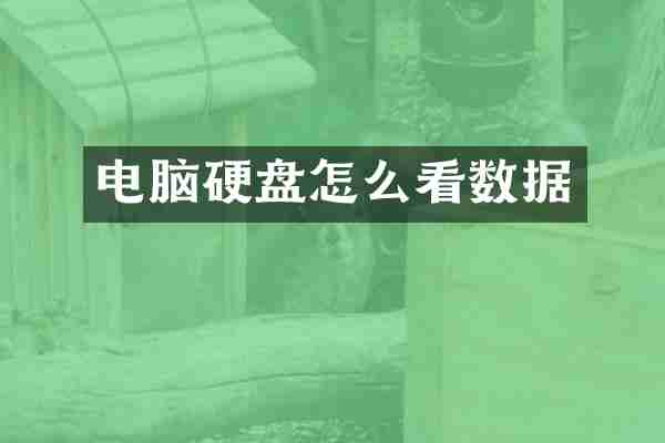 电脑硬盘怎么看数据
