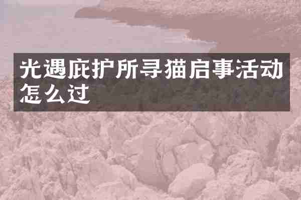 光遇庇护所寻猫启事活动怎么过