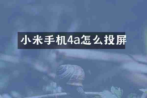 小米手机4a怎么投屏