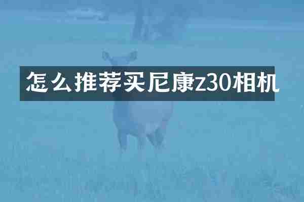 怎么推荐买尼康z30相机